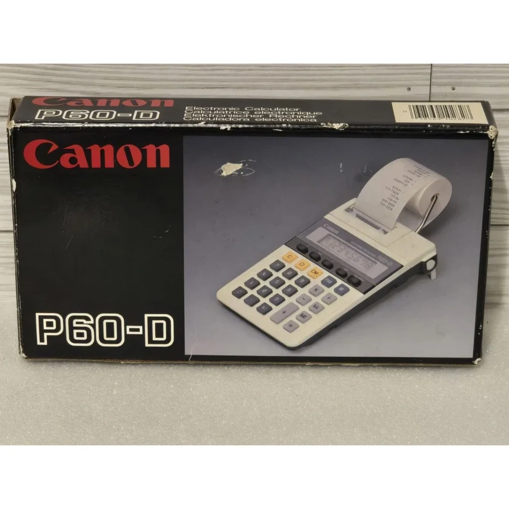 Canon‎ P60-D Vtg Electronic Calculator Adding Machine New Open Box Made in JAPAN